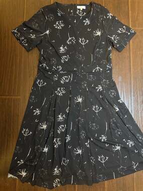 RJR John Rocha Black and White Floral Dandelion Print Fit & Flare Dress
